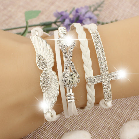 Charming Crystal Leather Bracelets