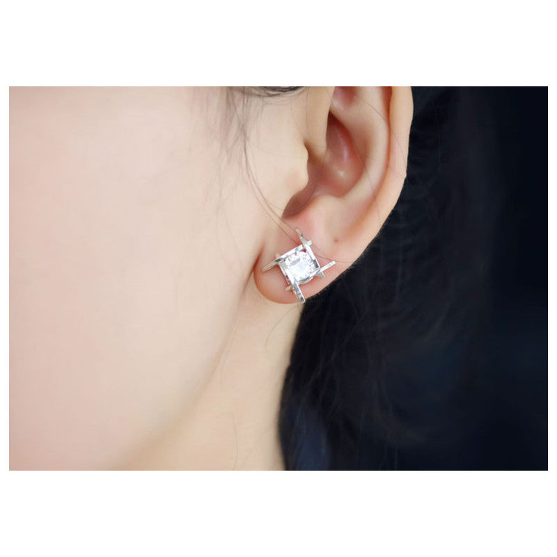 Charming Crystal Square Statement Earrings