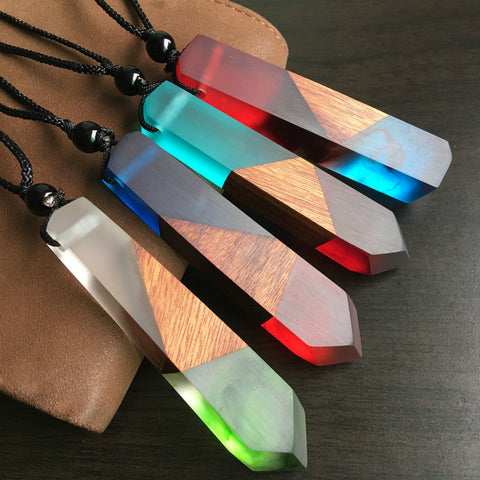 Cool Resin Wood Necklace