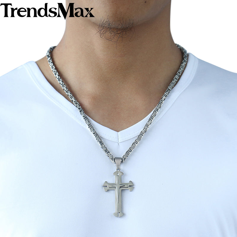 3 Layer Knight Cross Necklace