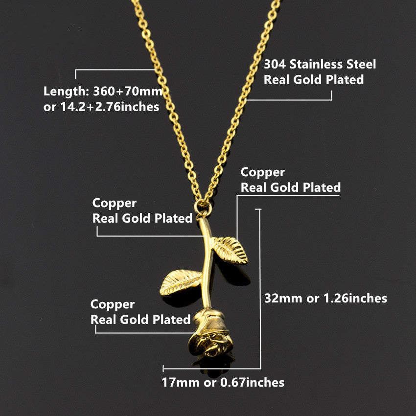 Rose Flower Charming Necklace