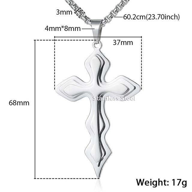 3 Layer Knight Cross Necklace