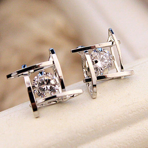 Charming Crystal Square Statement Earrings